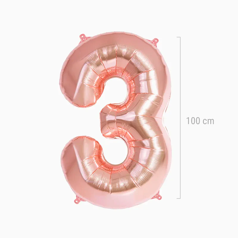Globo Foil Número Grande 100 cm Oro Rosa - Image 21