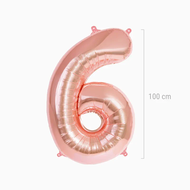 Globo Foil Número Grande 100 cm Oro Rosa - Image 24