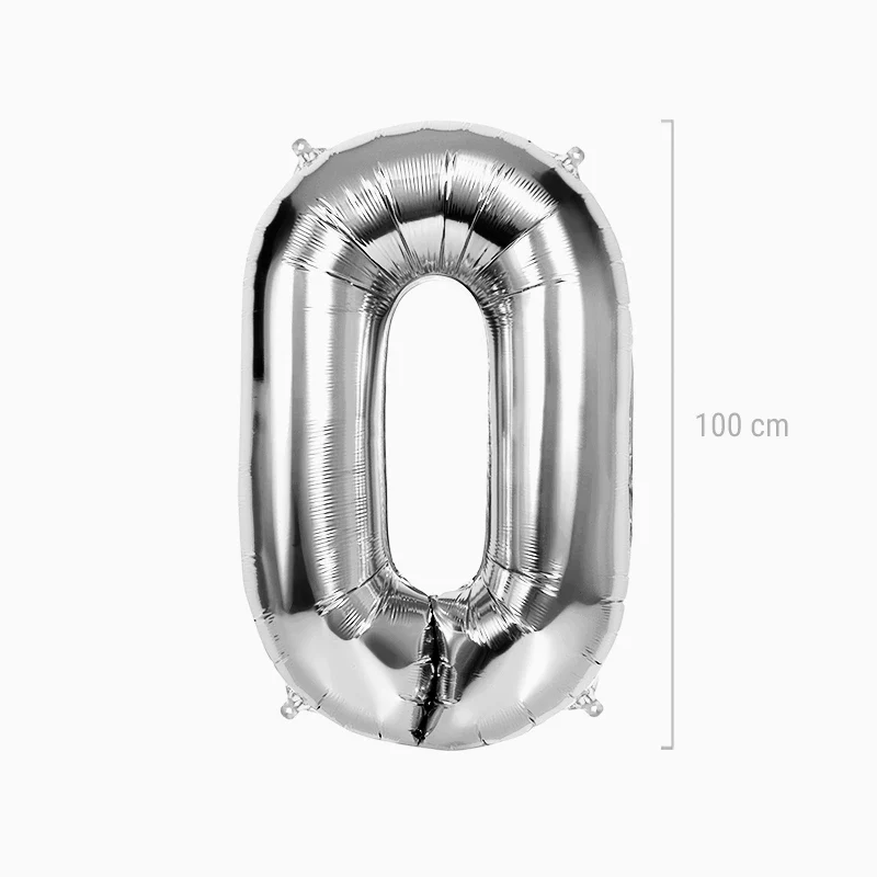 Globo Foil Número Grande 100 cm Plata - Image 14