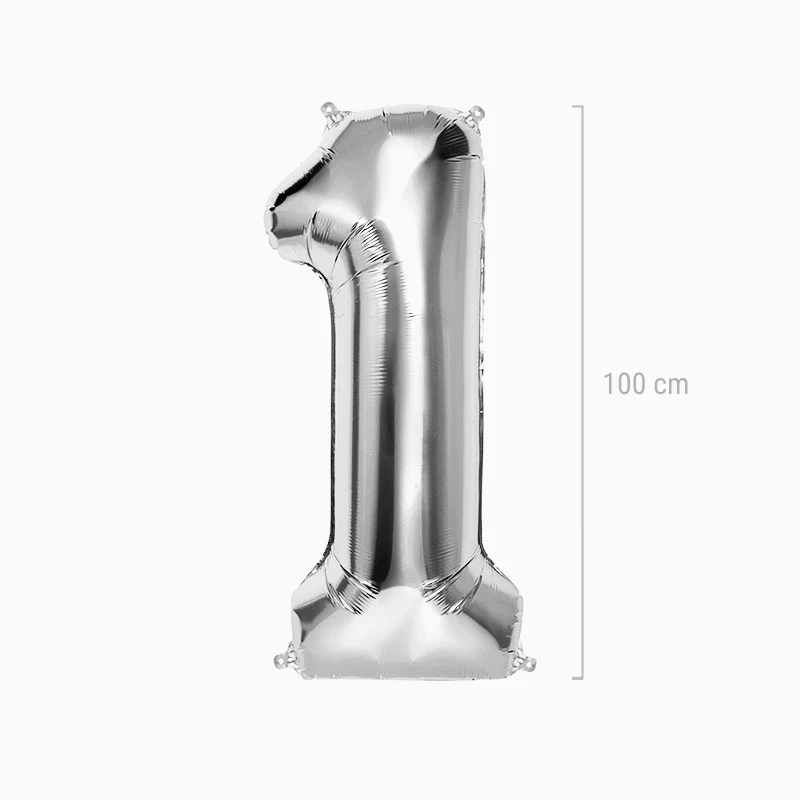 Globo Foil Número Grande 100 cm Plata - Image 15