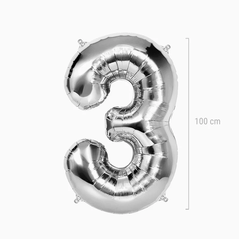 Globo Foil Número Grande 100 cm Plata - Image 17