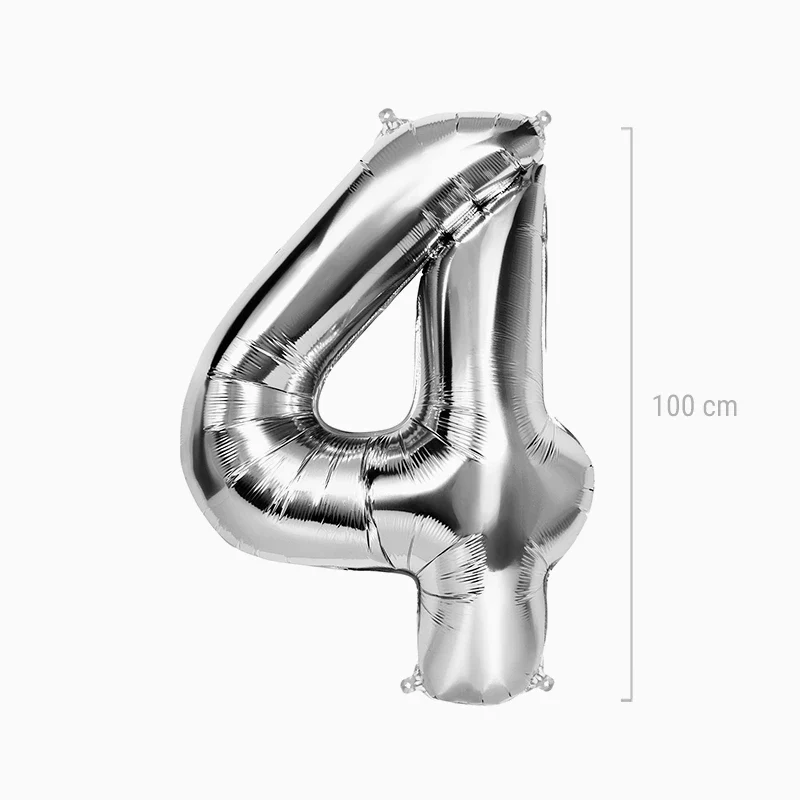 Globo Foil Número Grande 100 cm Plata - Image 18
