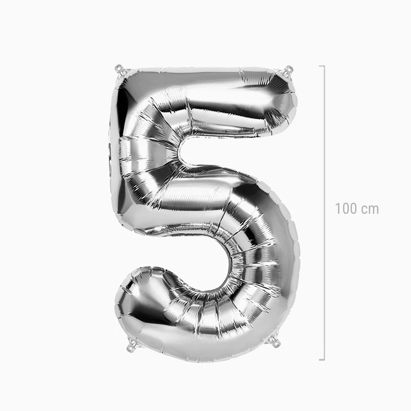 Globo Foil Número Grande 100 cm Plata - Image 19