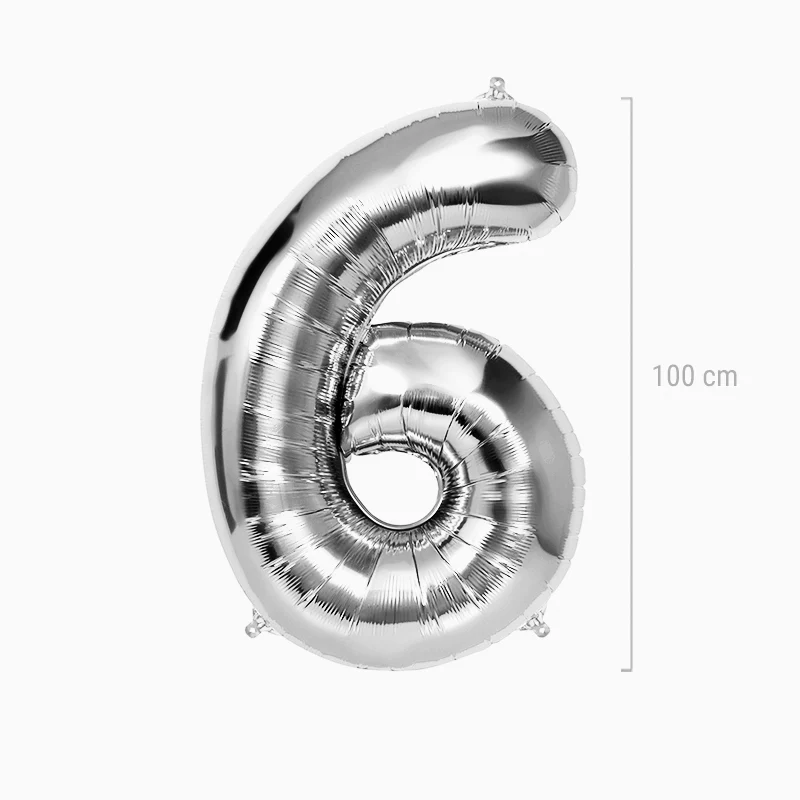 Globo Foil Número Grande 100 cm Plata - Image 20