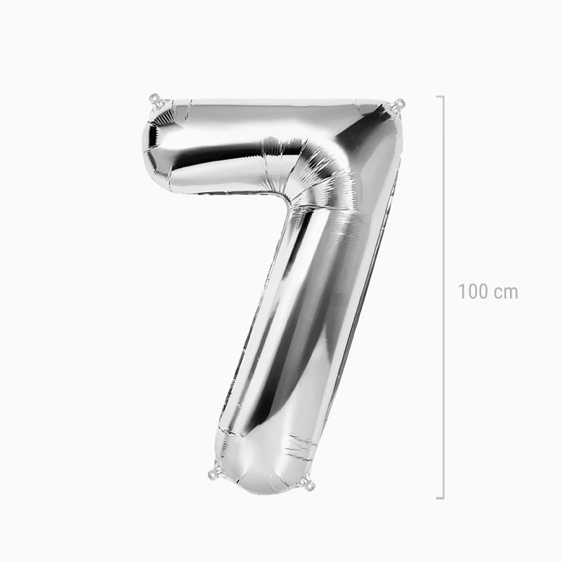 Globo Foil Número Grande 100 cm Plata - Image 21