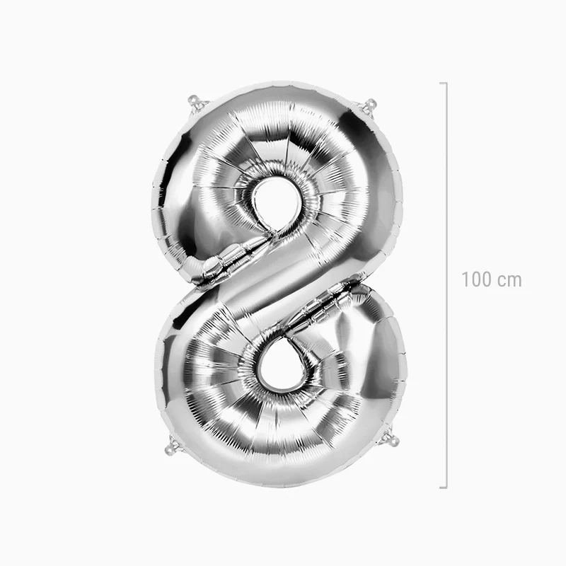 Globo Foil Número Grande 100 cm Plata - Image 22