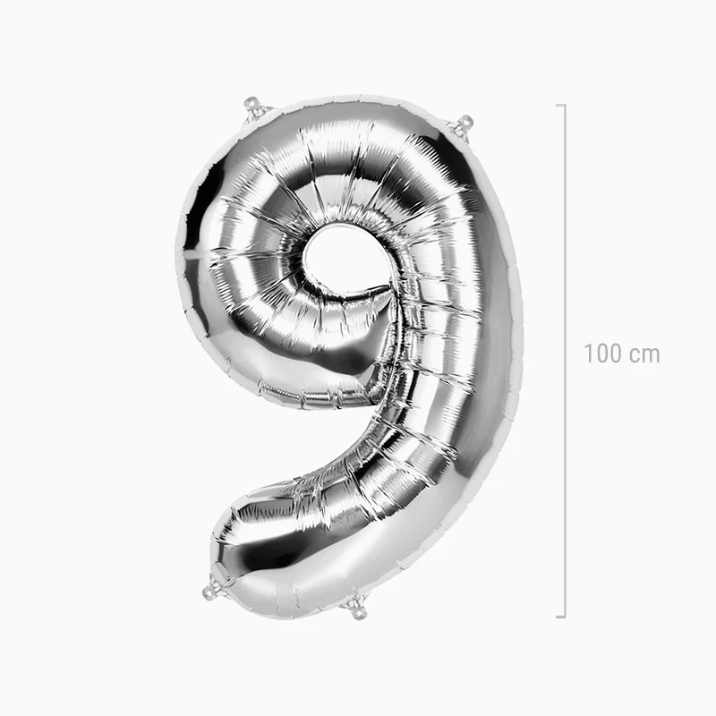 Globo Foil Número Grande 100 cm Plata - Image 23
