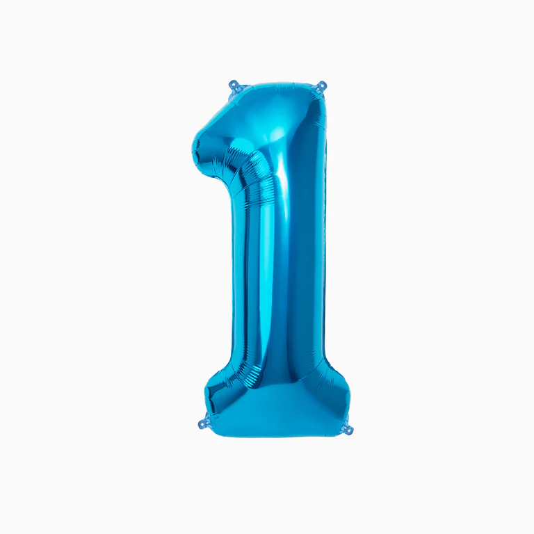 Globo Foil Número Mediano 81 cm Azul - Image 4
