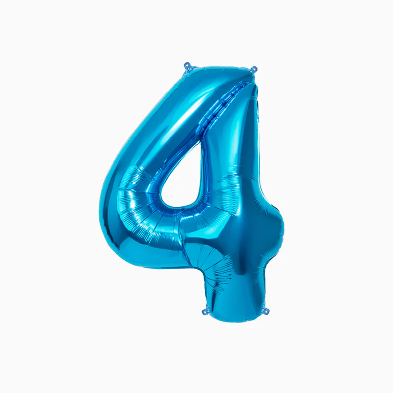 Globo Foil Número Mediano 81 cm Azul - Image 7