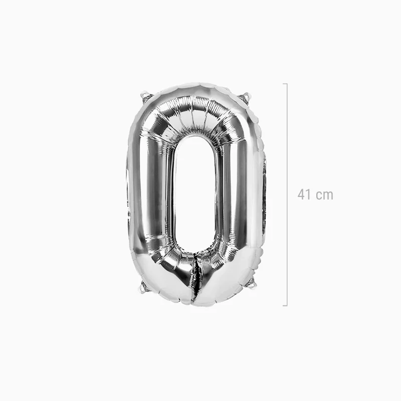 Globo Foil Número Pequeño 41 cm Plata - Image 14