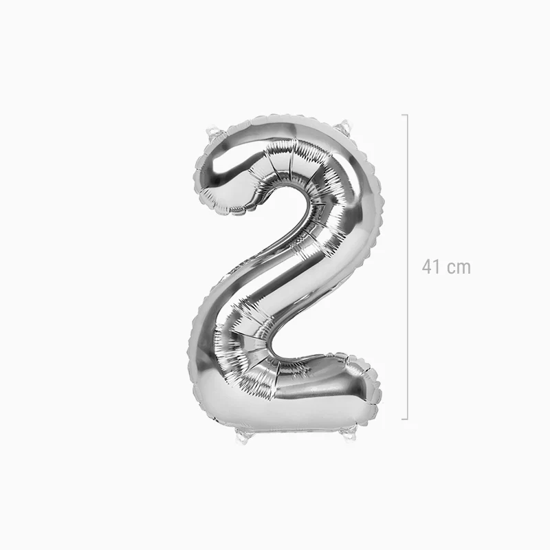 Globo Foil Número Pequeño 41 cm Plata - Image 16