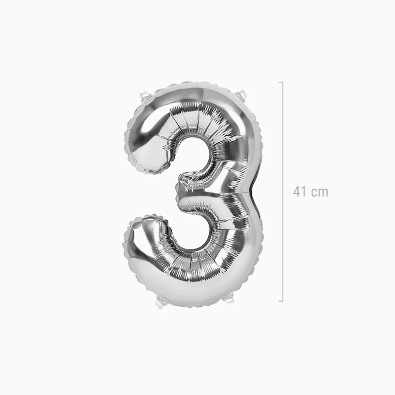 Globo Foil Número Pequeño 41 cm Plata - Image 17