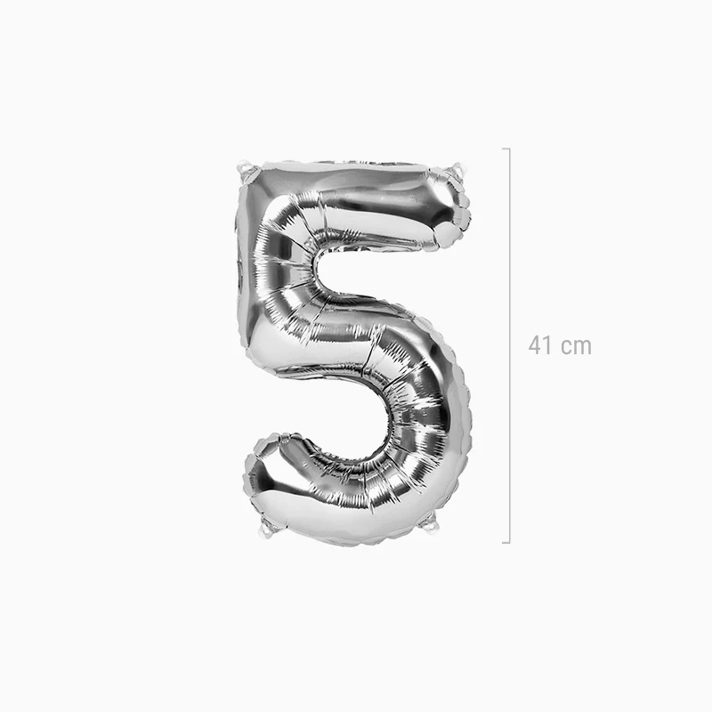 Globo Foil Número Pequeño 41 cm Plata - Image 19