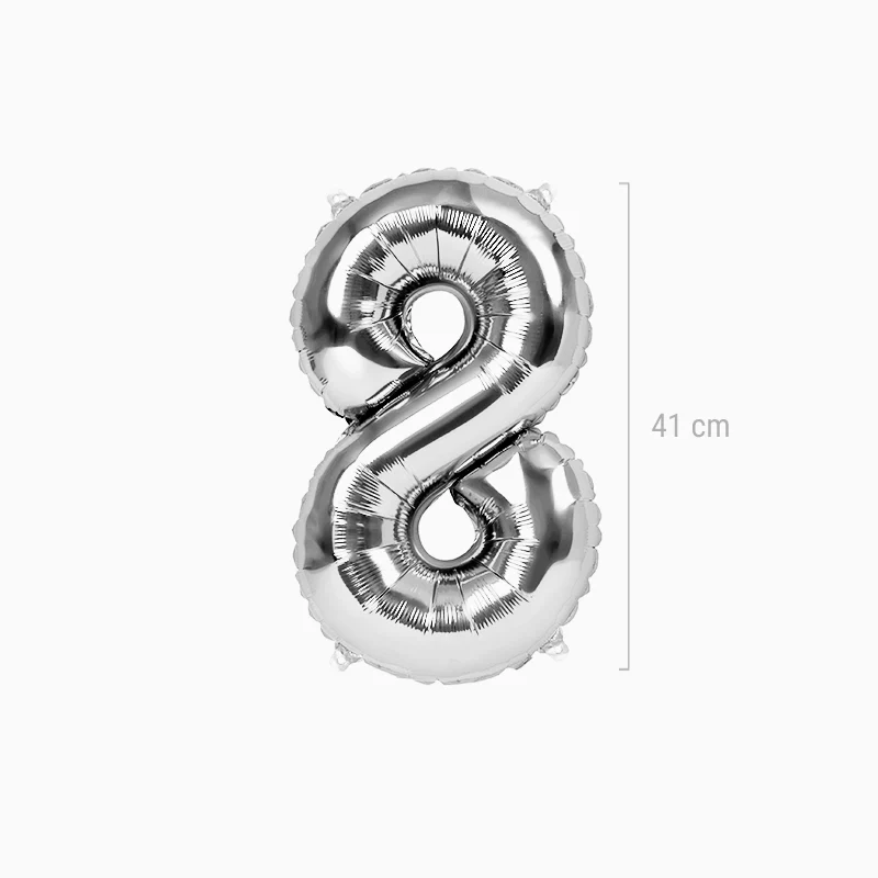 Globo Foil Número Pequeño 41 cm Plata - Image 22