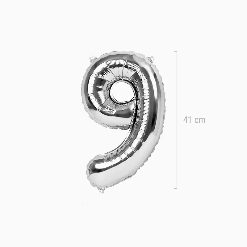 Globo Foil Número Pequeño 41 cm Plata - Image 23