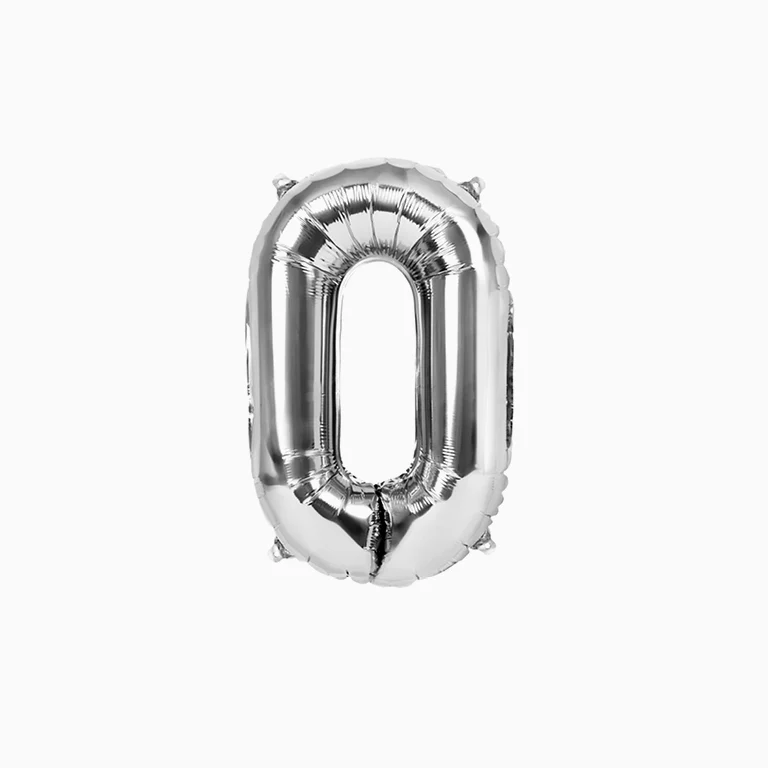 Globo Foil Número Pequeño 41 cm Plata - Image 3