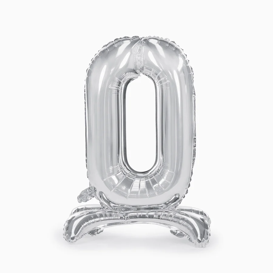 Globo con Base Foil 70 cm Plata - Image 2