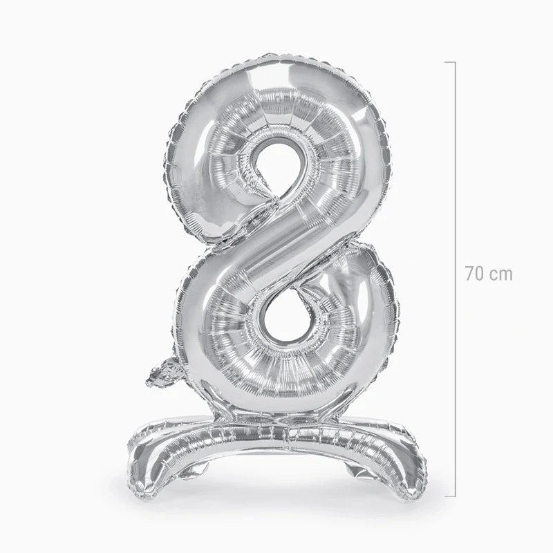 Globo con Base Foil 70 cm Plata - Image 20