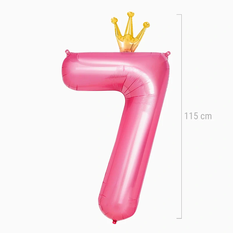 Globo Foil Número Corona 115 cm Rosa - Image 18