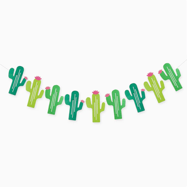 Guirnalda Cartón Cactus Glitter