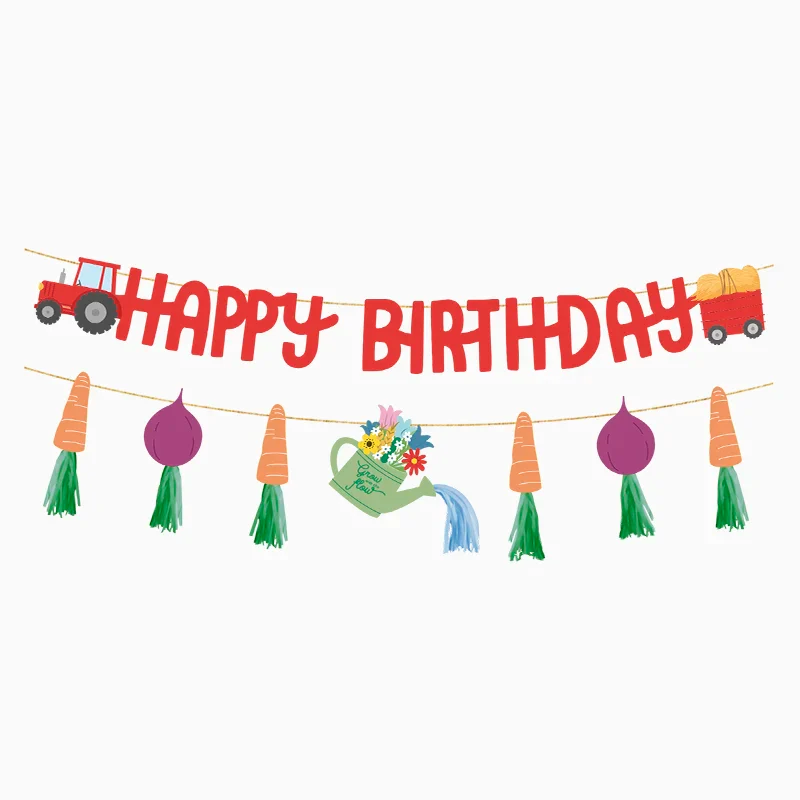 Guirnalda Cartón "Happy Birthday" Granja