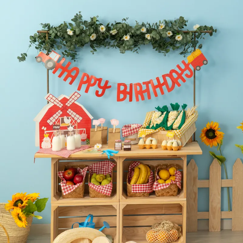 Guirnalda Cartón "Happy Birthday" Granja - Image 3