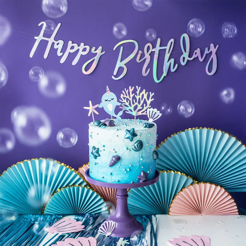 Guirnalda Cartón 'Happy Birthday' Iridiscente - Image 2