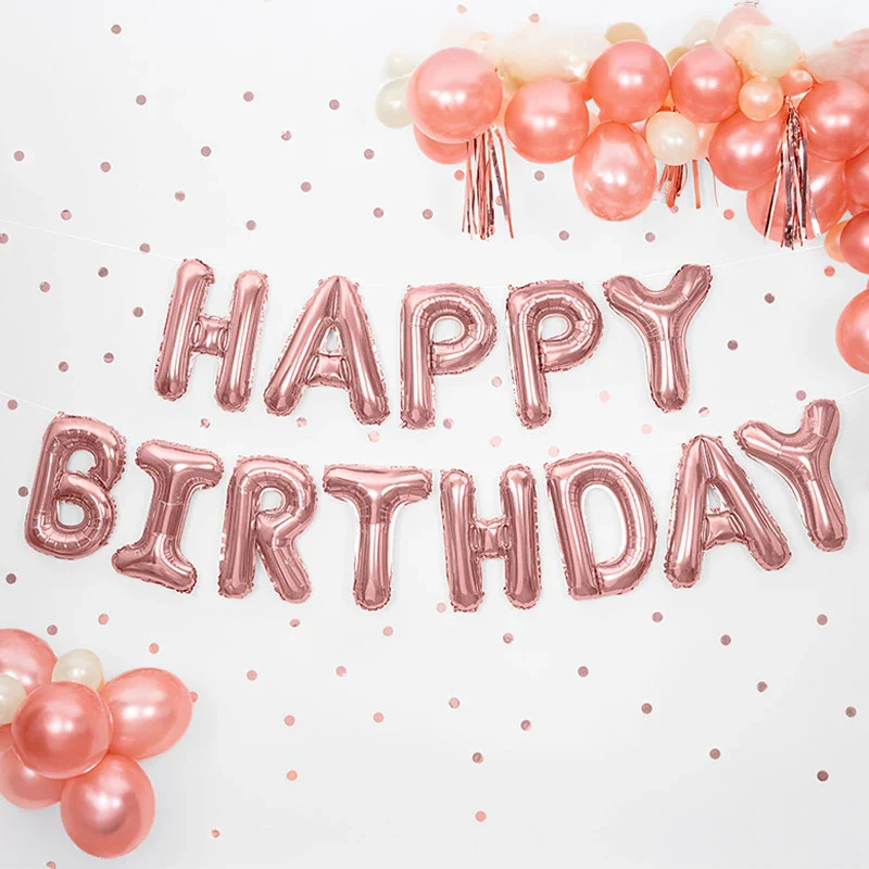 Guirnalda Globos Foil 'Happy Birthday' Oro Rosa - Image 2