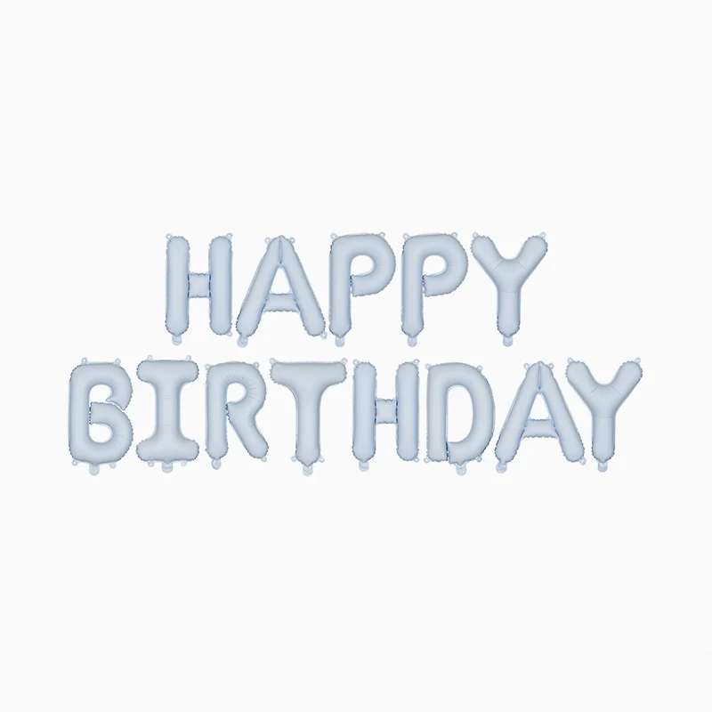 Guirnalda Globos 'Happy Birthday' Azul Claro Pastel