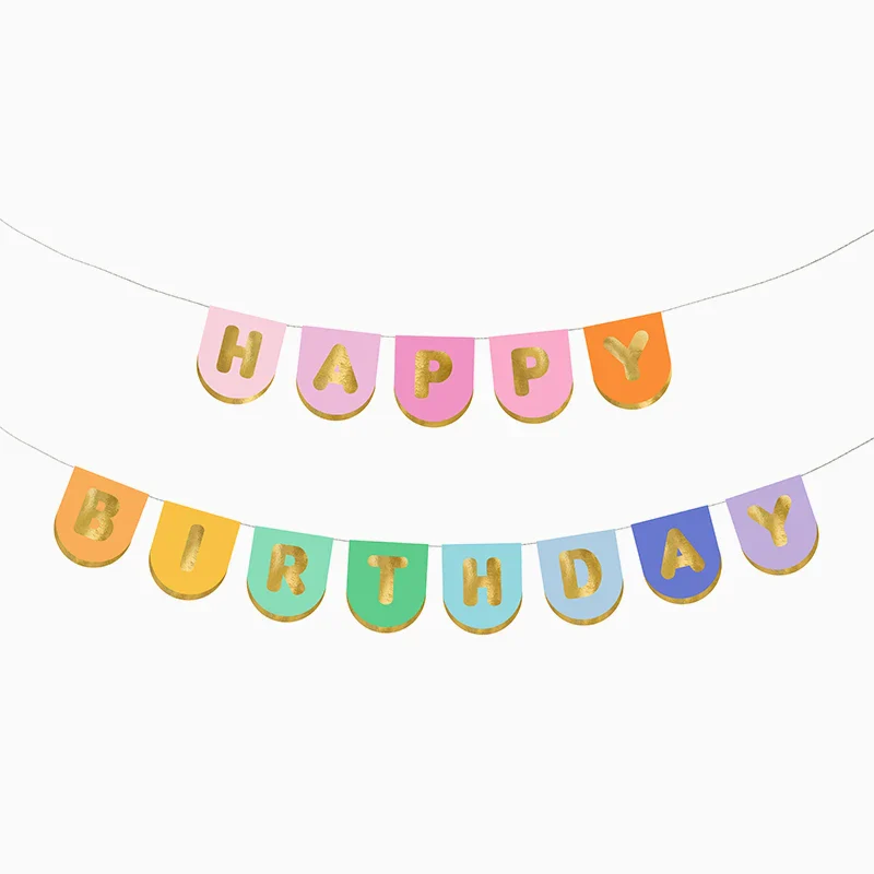 Guirnalda Metalizada "Happy Birthday" 1.6 m Multicolor
