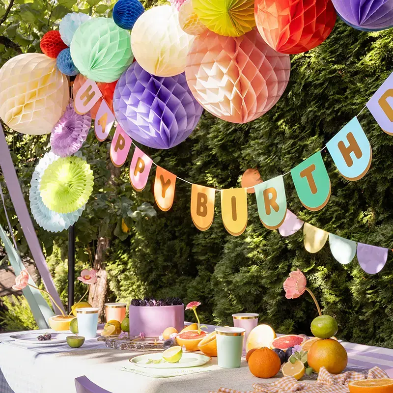 Guirnalda Metalizada "Happy Birthday" 1.6 m Multicolor - Image 2
