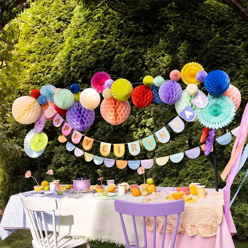 Guirnalda Metalizada "Happy Birthday" 1.6 m Multicolor - Image 3