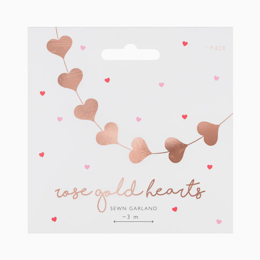 Guirnalda Vertical Corazones Oro Rosa - Image 2