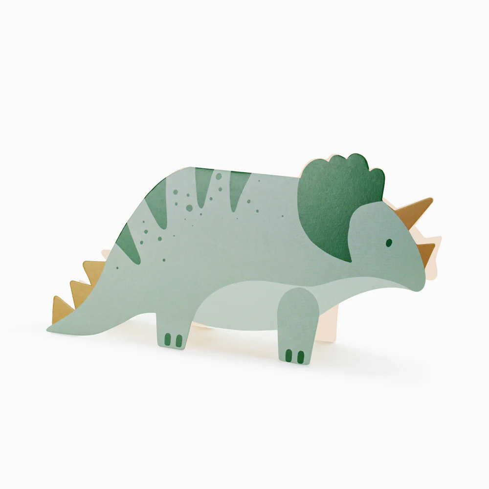 Invitación Cumpleaños 18.5 x 9.4 cm Dinosaurio Triceratops