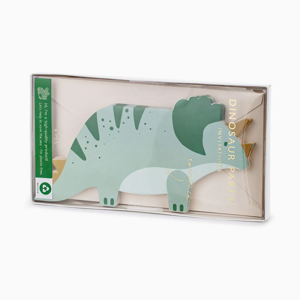 Invitación Cumpleaños 18.5 x 9.4 cm Dinosaurio Triceratops - Image 5
