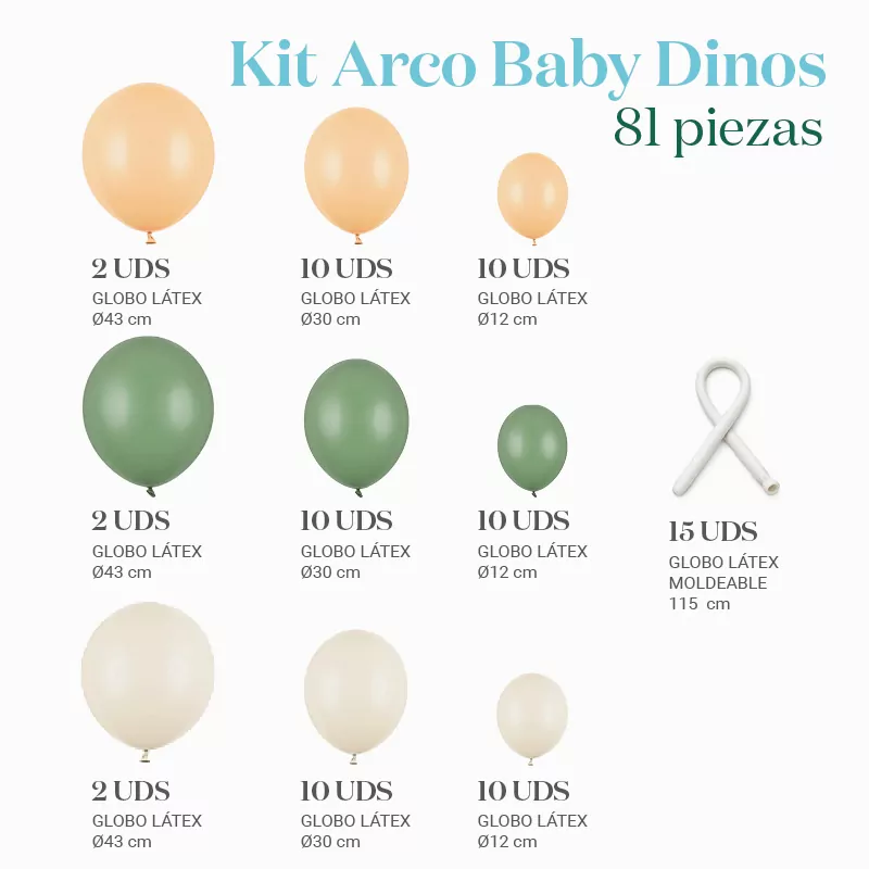 Kit Arco Globos Baby Dinos - Image 2