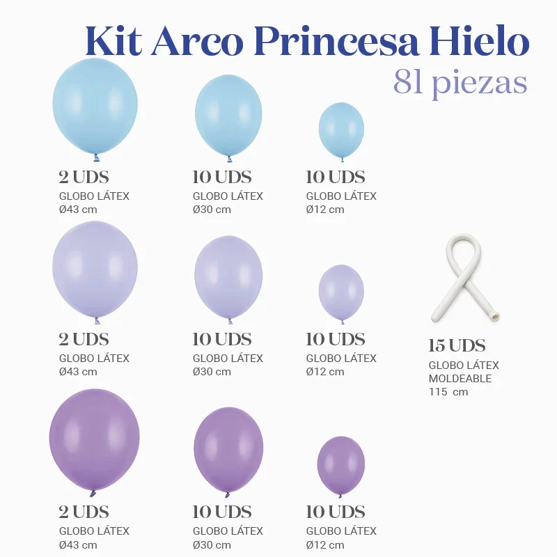 Kit Arco Globos Princesa Hielo - Image 2
