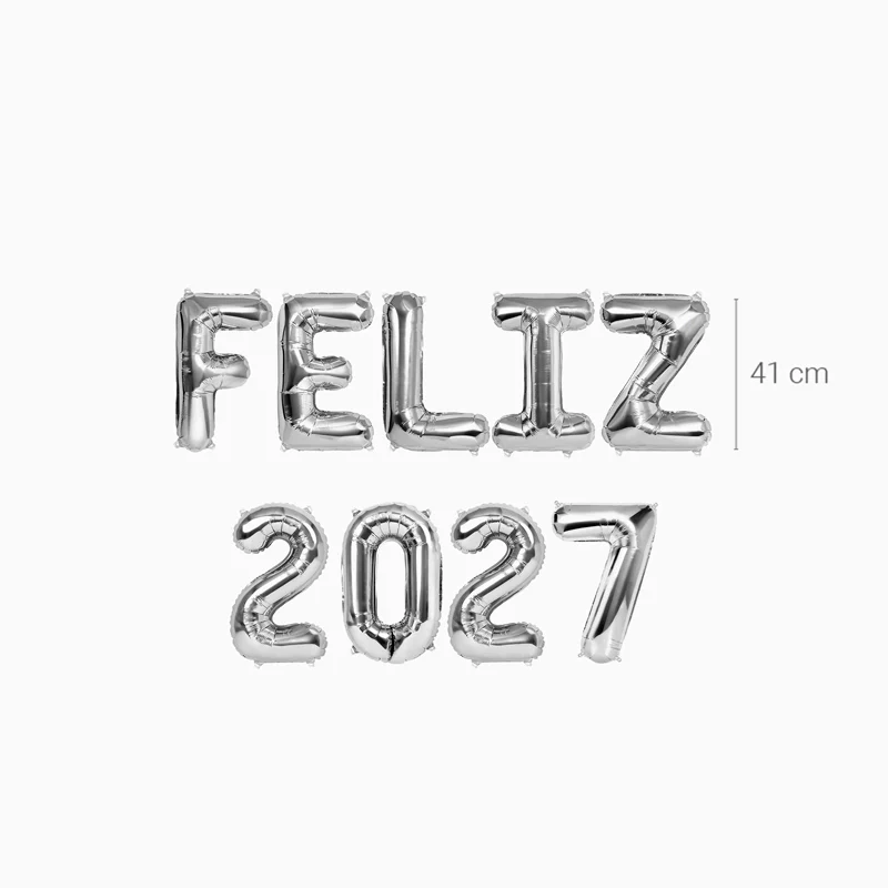 Kit Deco Photocall Nochevieja Feliz 2027 Plata - Image 2