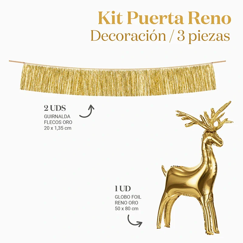 Kit Decoración Puerta Reno Navidad 3 Piezas - Image 3