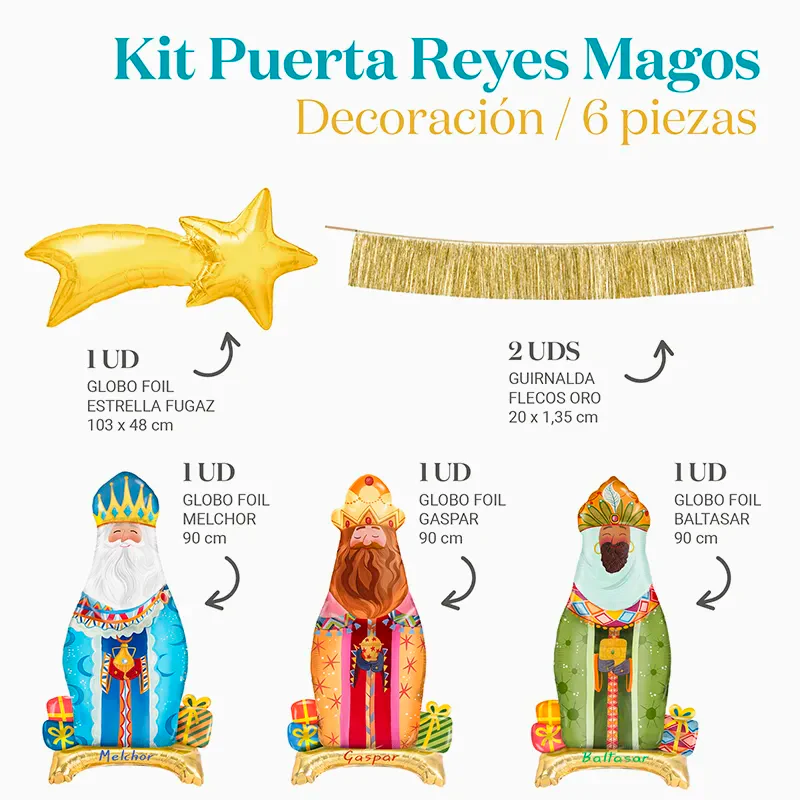 Kit Decoración Puerta Reyes Magos Navidad 6 Piezas - Image 3