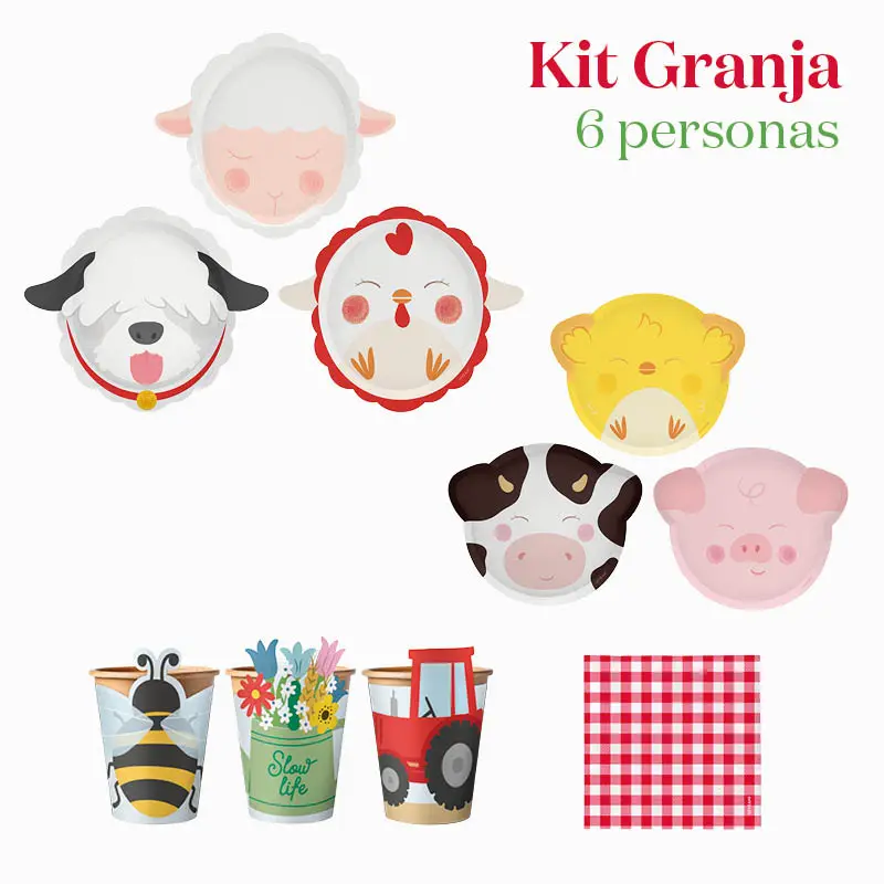 Kit Mesa Basic 6 Personas Granja 38 piezas