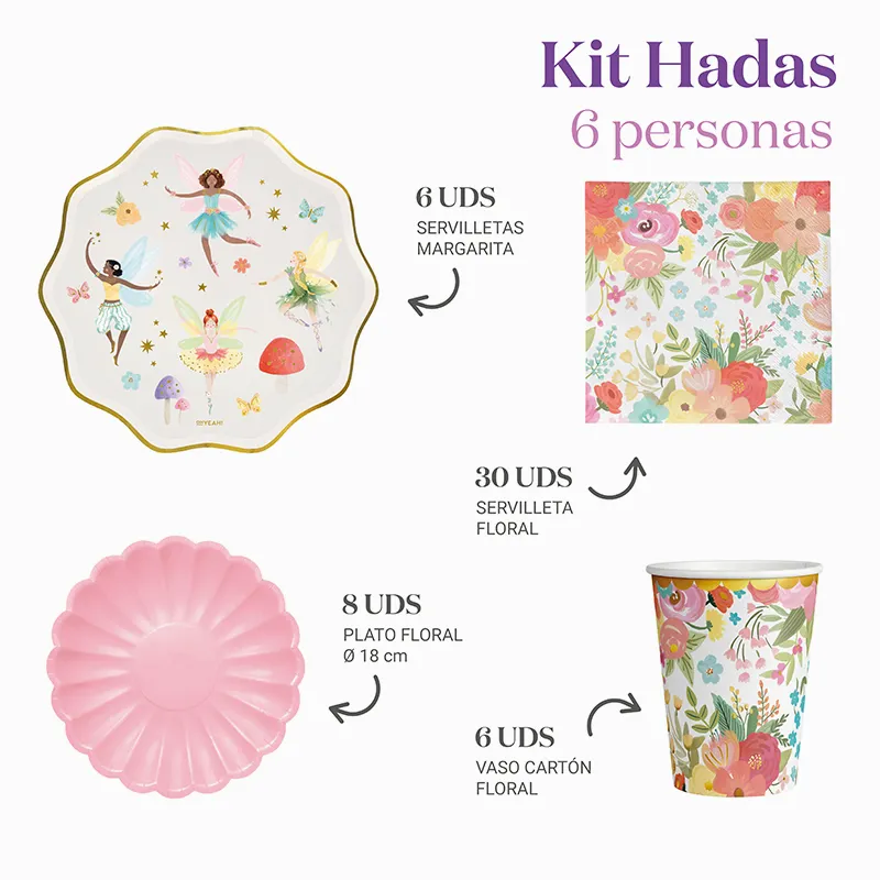 Kit Mesa Basic 6 Personas Hada 50 piezas - Image 3