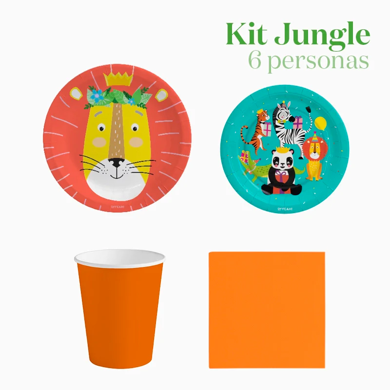 Kit Mesa Basic 6 Personas Safari 74 piezas