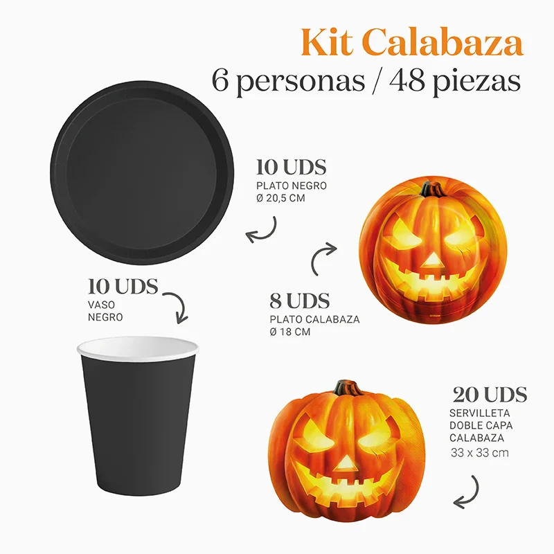 Kit Mesa Basic Calabaza 6 Personas 48 piezas - Image 3