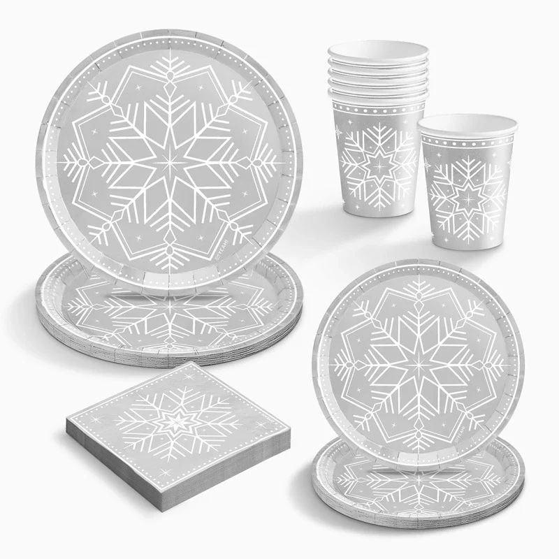 Kit Mesa Basic 6 Personas Copo de Nieve Plata 48 piezas - Image 7