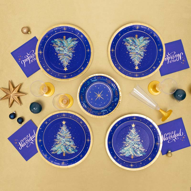 Kit Mesa Basic Navidad Azul Noche 6 Personas 50 piezas - Image 7
