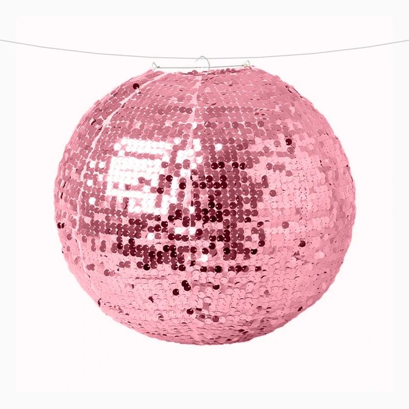Lámpara Esfera Lentejuelas Rosa Ø 40 cm