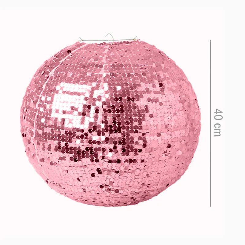 Lámpara Esfera Lentejuelas Rosa Ø 40 cm - Image 3