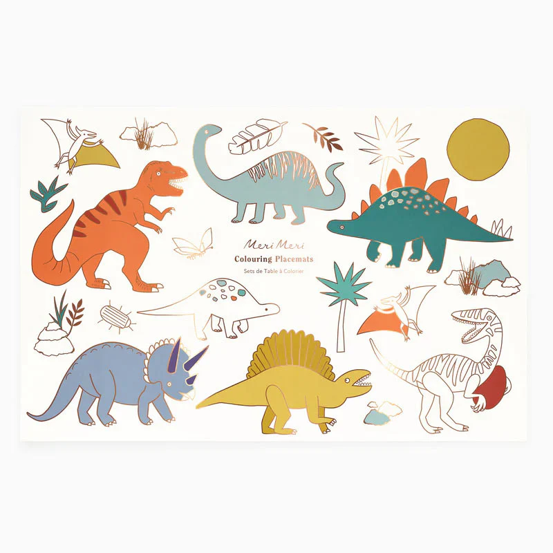 Mantel Papel Individual Dinosaurios Para Colorear