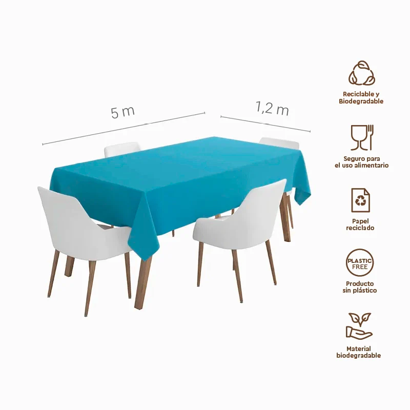 Rollo Mantel Papel 1.20 x 5 m Azul - Image 3